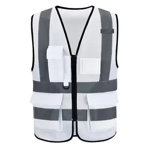 Venta al por mayor de chalecos de seguridad de alta visibilidad y ropa reflectante. Chaleco DE SEGURIDAD reflectante Multi bolsillos Alta visibilidad Naranja M