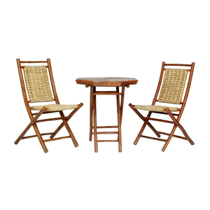 Ensemble de chaises et table pliables en bambou naturel mobilier d'extérieur fabriqué au Vietnam vente en gros pas cher - Product Image 1