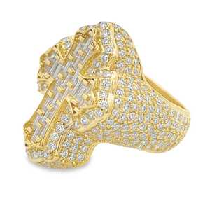 Iced Out Jewelry 925 Sterling Silver Leb Grown Cross Ring Hip Hop baguette Diamond Ring Anillos personalizados para hombres - Product Image 4