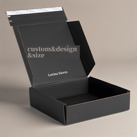 Boîte postale de luxe en carton à fermeture éclair noire avec glissière à double face pour emballage de chaussettes avec doublure en éponge et logo personnalisé