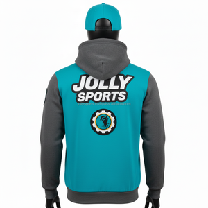 Sudadera con capucha para mujer, 320GSM, con cremallera, de algodón y felpa, estilo panelado gris verdoso, ajuste cómodo, con logotipo bordado personalizable, sudaderas básicas con cremallera - Product Image 2