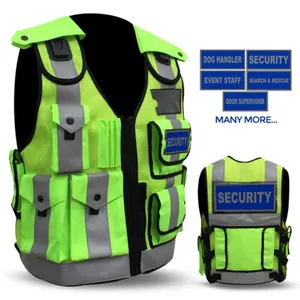 Security Latest Multifunctional Pockets Security High Visibility Reflective Vest Front Zipper Safety Vests Hi Viz Tactical Vest