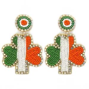 Women Vintage New Fashion Multi-Colour Handmade Embroidered <b>Drop</b> Shape <b>Earrings</b> for India Fashion Jewellery - Product Image 3