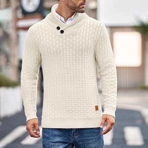 Pulls d'hiver pour hommes, décontractés, col rond, manches longues, couleur unie, pull en tricot de qualité supérieure - Product Image 1