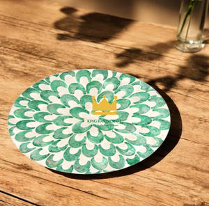 Placas de cargador de madera de nácar con incrustaciones de madreperla de estilo moderno, vajilla de fiesta de comedor rústica, Plato decorativo al por mayor - Product Image 2