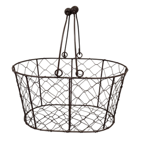 Cesta Decorativa de Alambre de Gallinero Marrón con Asas, Diseño Elegante, Organizador Rectangular de Hierro para Cocina o Despensa, en Oferta - Product Image 4