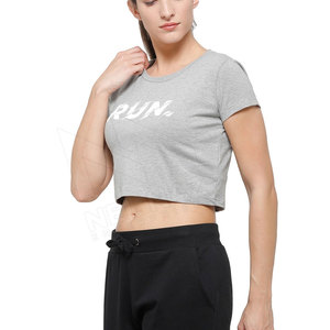 Diseñadores de manga corta Crop tops Camisetas Mujeres Transpirable Cropped Tees Camisetas 100% Algodón Mujer Camiseta Con Logo - Product Image 2