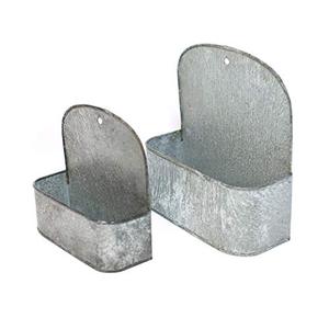 Ensemble de 2 vases à fleurs et jardinières de luxe suspendus au mur pour la décoration de la maison Design triangulaire en métal fer galvanisé jardinière décorative - Product Image 4