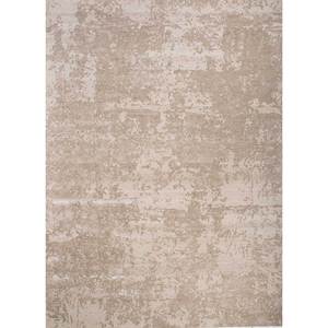 Alfombra Kavi Ivory de Lana y Seda de Bambú Anudada a Mano, Modelo Esk-430 Abstracto para Decoración de Sala de Estar, Pasillo y Hogar - Product Image 1