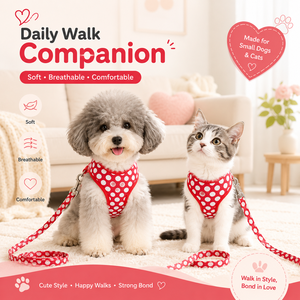Conjunto de Paseo para Mascotas Pequeñas con Correa de Nailon y Poliéster Cómoda, con Estampado de Puntos y Broche Metálico, para <span class=keywords><strong>Chihuahua</strong></span>, Yorkie, Gatitos - Product Image 2