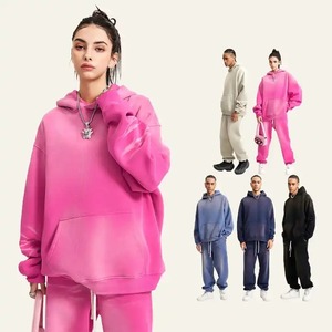 Hiver lourd Vintage Stone Acid Wash Hoodies Custom Logo Green Paint Splatter Distressed men Hoodie - Product Image 1