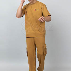 Survêtement d'été pour hommes personnalisé en gros qualité supérieure 100% coton léger respirant motif solide écologique - Product Image 2