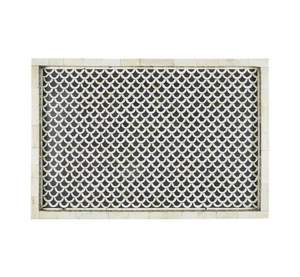 Bandeja con incrustaciones decorativas, bandeja para servir hecha a mano, incrustaciones de hueso de lujo, desayuno de Ramadán, comida, café, té, bandeja decorativa - Product Image 6