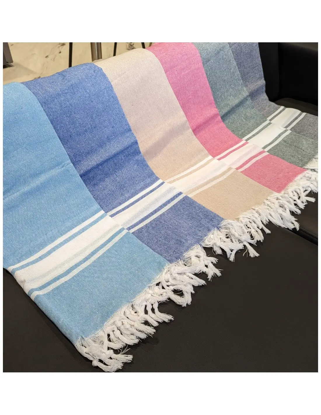 Asciugamano personalizzato in cotone riciclato turco a buon mercato promozionale hammam peshtemal economico eco responsabile regalo personalizzato