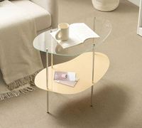 Table basse moderne en verre à double couche Table d'appoint antique pour petit canapé pour appartement Table console lumineuse pour le salon