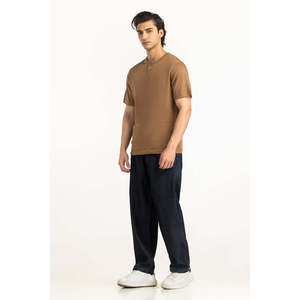 Camiseta Henley Casual para Hombre, Corte Regular, Tejido de Punto de 180 GSM, 85% Algodón, 15% Poliéster, Transpirable, Manga Corta, Estampada - Product Image 3
