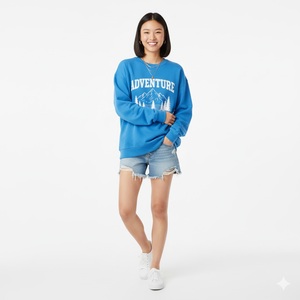 Nouveauté, sweat à capuche pour femme en polaire respirant d'hiver, col montant oversize, imprimé brodé sur le devant, logo personnalisé - Product Image 2