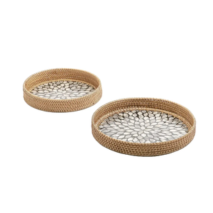 Plateau de service alimentaire élégant de qualité fait à la main pour les mariages et les fêtes Nouveau design Plateau de service et plat à vadrouille de forme ronde - Product Image 4