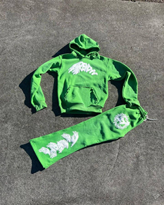 Sweat à capuche d'hiver pour homme, haute qualité, décontracté, vintage, effet soleil délavé, en coton 340 GSM, patchwork, léger, effet vieilli, délavé à l'acide, ourlet brut - Product Image 5