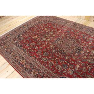 Tapis vintage 7,3x11 pieds, tapis turc, tapis en laine abstrait rouge - Product Image 4