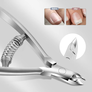 Herramientas profesionales para decoración de uñas, pinzas para cutículas de acero inoxidable, pinzas para manicura y pedicura de estilo coreano de doble resorte de alta calidad - Product Image 3