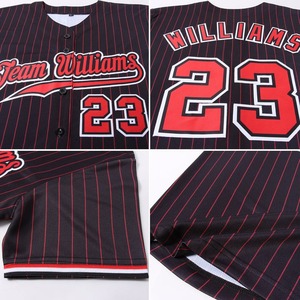 Maillot de baseball authentique noir-rouge personnalisé - Product Image 6