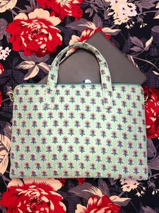 Bolso Bandolera para Portátil de Tela India Ligera, Duradera y Ecológica, con Estampado Floral Hecho a Mano, Estilo Vintage, Simple y Moderno - Product Image 2