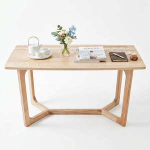 โต๊ะน้ำชาห้องนั่งเล่นสไตล์ญี่ปุ่นทำมือ 100x50x55 ซม. ไม้แอช TT68181 - Product Image 1