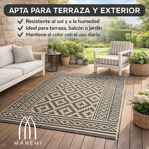 Tapis en polypropylène tissé antidérapant durable pour patio extérieur, jardin, balcon ou salon, léger et facile à nettoyer - Product Image 5