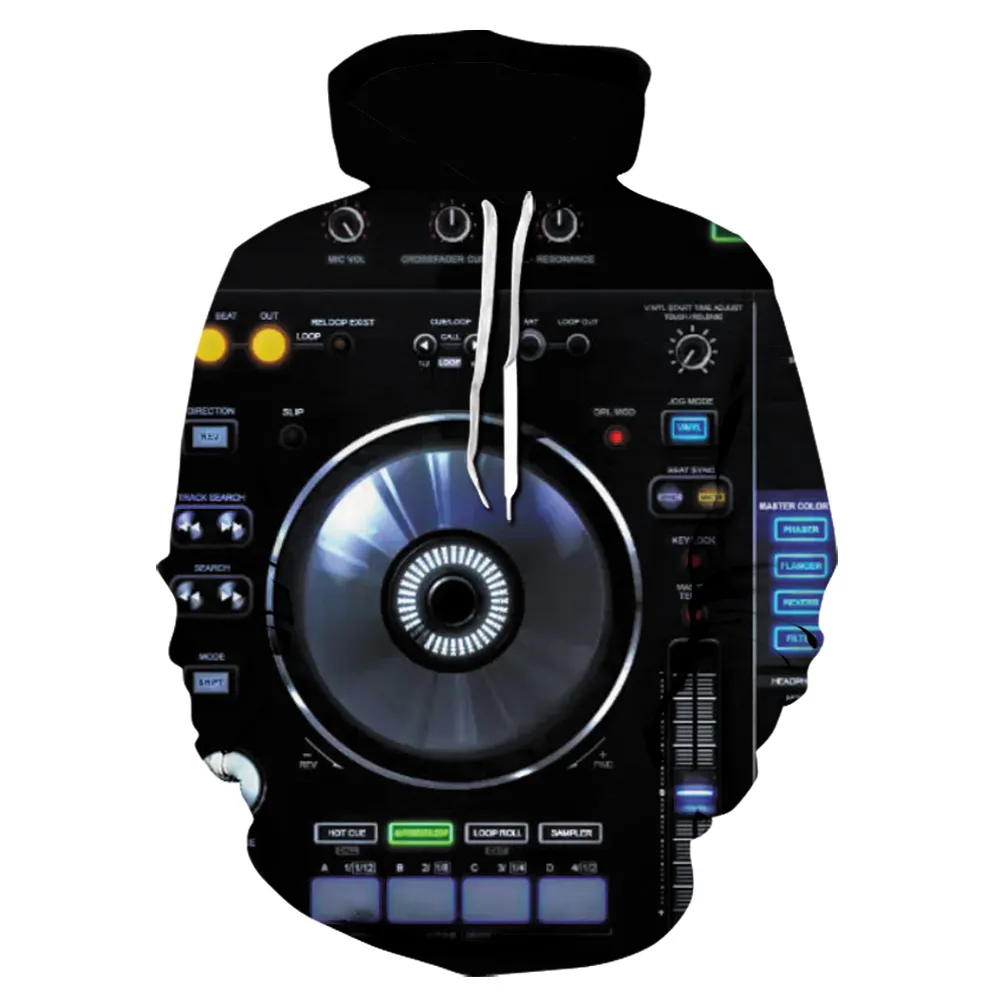 Hoodie motif 3D untuk pria, baju pria ukuran besar, Hoodie mode baru, baju Sweatshirt kontroler DJ, motif 3D, Hoodie Hip hop, Unisex, Harajuku streetwear, ukuran besar, 2023