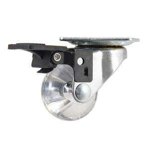 Modern Light Duty 1.5/2/3 Inch Office Chair Swivel Transparent PU <b>Caster</b> <b>Wheel</b> with Brake Top Plate for Kitchen/School Use - Product Image 6
