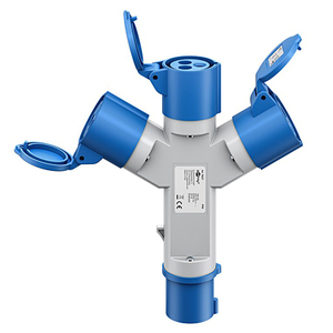 Adattatore da campeggio spina CEE a 3x presa CEE con presa combinata - Product Image 1