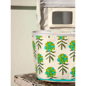 Estuche de Maquillaje de Algodón con Estampado Megha Block - Bolsa Cosmética con Cierre de Gran Capacidad - Product Image 2