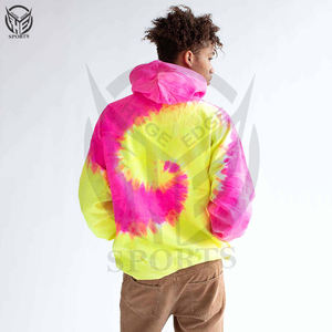 Nouveau design hiver Tie Dye sweat à capuche pour hommes 100% coton polaire bas quantité minimale de commande prix usine matériau confortable - Product Image 4