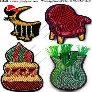 Bullion Wire Broche Zebra Street Sign 5050 Bordado a mano Insignias de cobre Chaqueta de moda Pakistán Tamaño personalizable - Product Image 6