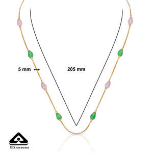 Collar de Cadena con Diamantes Chapado en Oro de 14k para Mujer, Estilo Clásico para Bodas - Product Image 5