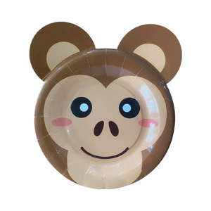 Jungle Party Cartoon Animal Design Vaisselle <span class=keywords><strong>Jetable</strong></span> Assiettes de Fête 7/9 Pouces Ours <span class=keywords><strong>Panda</strong></span> Assiettes Anniversaire Jungle Party Decor - Product Image 3