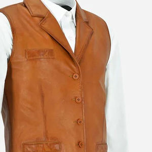 Bulk Quantity Motorbike Leather <b>Vest</b> for Winter Season Direct Factory Supplier <b>Men</b> Biker Genuine Leather <b>Vest</b> - Product Image 5