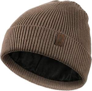 Gorros de Punto Personalizados con Forro de Satén, Forro Interior de Satén, Gorros de Invierno con Logotipo Bordado en Jacquard - Product Image 1