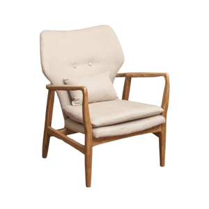 Fauteuil d'appoint en bois massif, chaise de salon rembourrée, fauteuil de détente, chaises de salon pour la maison, l'hôtel, le restaurant - Product Image 2