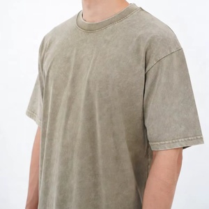 T-shirt délavé à l'acide, style oversize décontracté en coton, look tendance délavé pour la mode urbaine et le streetwear - Product Image 1
