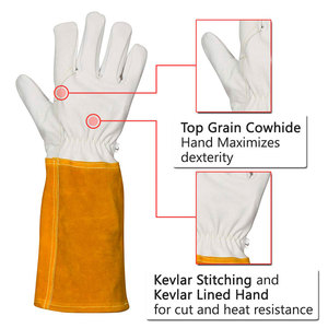 Gants de soudage en cuir de haute qualité fabriqués au Pakistan, vente en gros, résistants à la chaleur, WENZO INTERNATIONAL WI-1005, personnalisables - Product Image 4