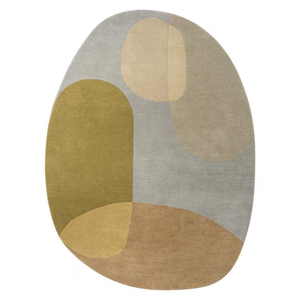 Élégant tapis en laine de Nouvelle-Zélande de forme ovale 100% fait à la main de haute qualité touffeté à la main pour le salon - Product Image 6