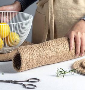 Dessous de verre en rotin Tapis de table à manger Support résistant à la chaleur Tissé à la main Jute Lin Ovale Osier Dessous de verre - Product Image 6