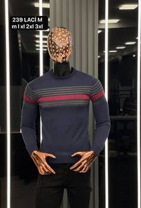 Pull décontracté pour homme d'hiver, anti-froissement, logo frontal, imprimé jacquard, coton, manches longues, chaud - Product Image 6