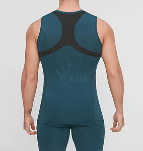 Camisetas sin mangas atléticas personalizadas de primera calidad para hombre, camisetas de algodón de alta calidad para culturismo, Fitness, gimnasio, ropa deportiva de entrenamiento estampada de punto - Product Image 2