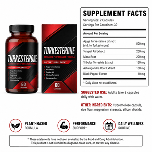 Turkesterona <span class=keywords><strong>al</strong></span> <span class=keywords><strong>por</strong></span> <span class=keywords><strong>Mayor</strong></span> en Cápsulas de 500mg, Extracto de Tongkat Ali y Raíz de Maca, Mezcla Avanzada para el Rendimiento, Apoyo Muscular, Orgánico para Adultos, OEM - Product Image 6