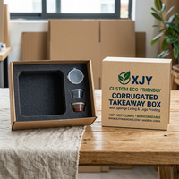 Caja de Comida para Llevar Ecológica Personalizada XJY, Embalaje de Cartón Corrugado con Forro de Esponja e Impresión de Logotipo