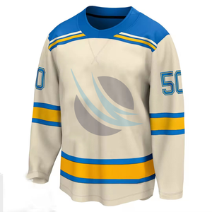 เสื้อฮอกกี้น้ำแข็งแบบสั่งทำพิเศษ Pro Fit คุณภาพสูง ผลิตจากผ้าโพลีเอสเตอร์ 100% บริการ OEM พร้อมตัวเลือกการพิมพ์แบบกำหนดเองสำหรับผู้ใหญ่ - Product Image 1