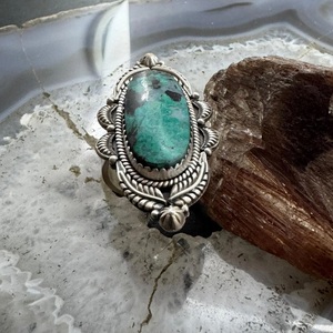 Handmade Sterling <b>Silver</b> Southwestern Style Oval Turquoise <b>Adjustable</b> <b>Ring</b> Women Boho Vintage Wedding Party Fashion Natural - Product Image 2